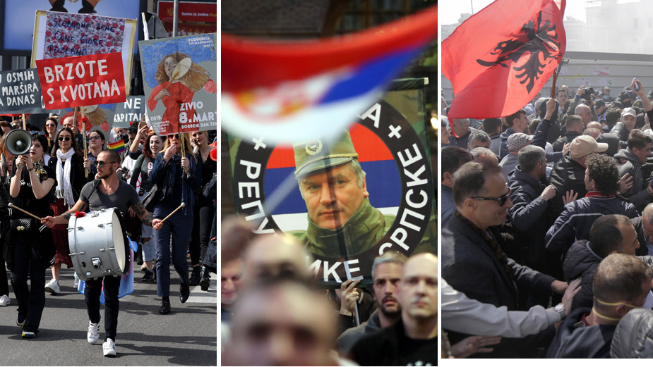 Протести в Подгорица, Белград и Тирана. Снимка: БГНС