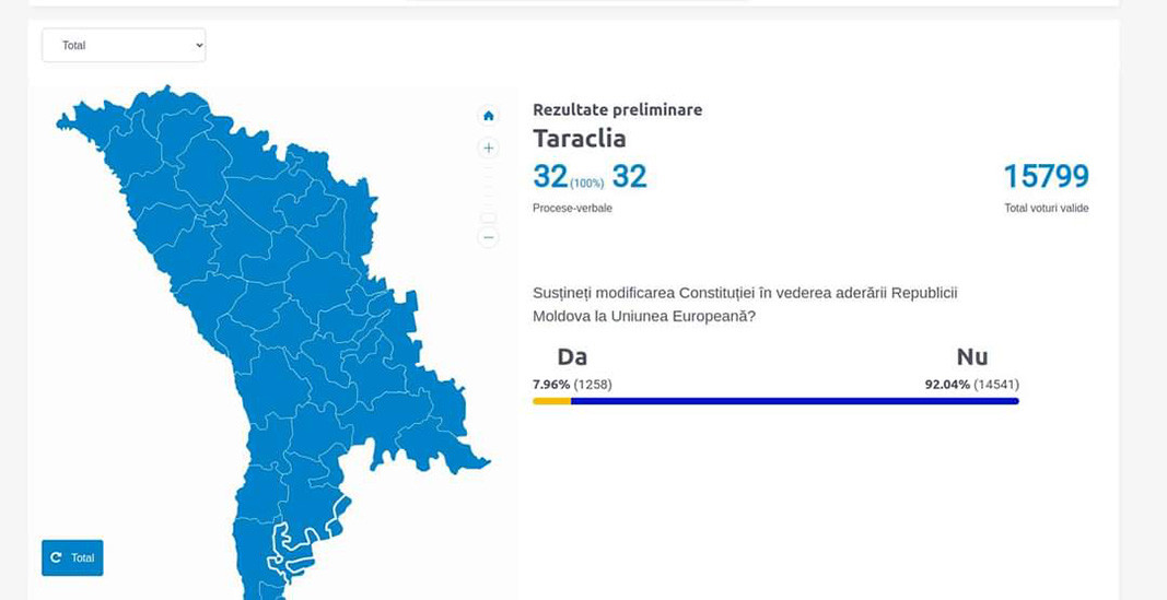 Tarakliya bölgesindeki referandum sonuçları