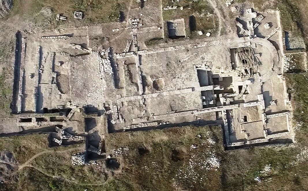 The 4th c. Zalpada episcopal basilica with the episcopal residence (in the Southeastern corner) – 62x22 m.