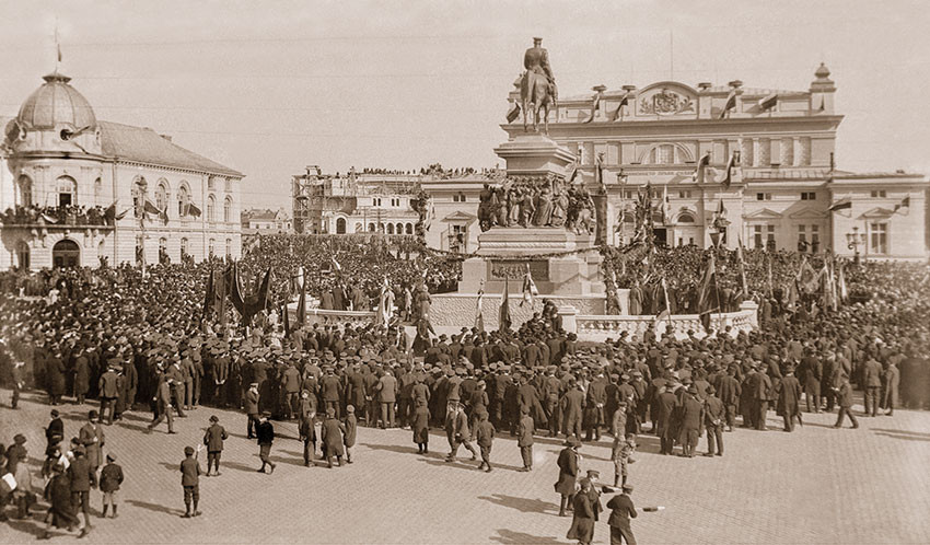 Inauguración del monumento al zar Libertador, el gran duque Vladimir Alexandrovich y la gran duquesa María Pavlovna, Sofía, 30 de agosto de 1907