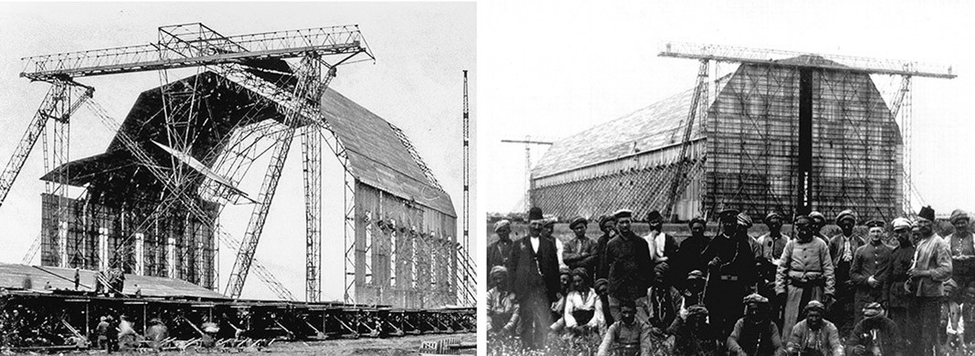 Stages of the hangar construction