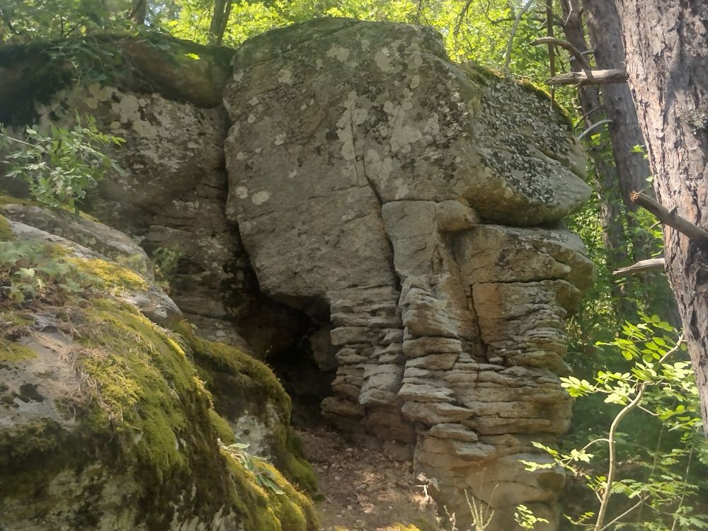 The entrance to a rock corridor leading to one of the crawl-holes, each one was said to cure a specific disease