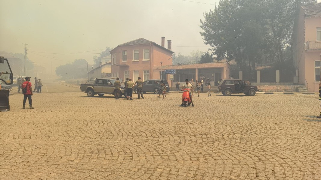 Село Воден, община Болярово, област Ямболска е в пламъци; Снимка: БГНЕС