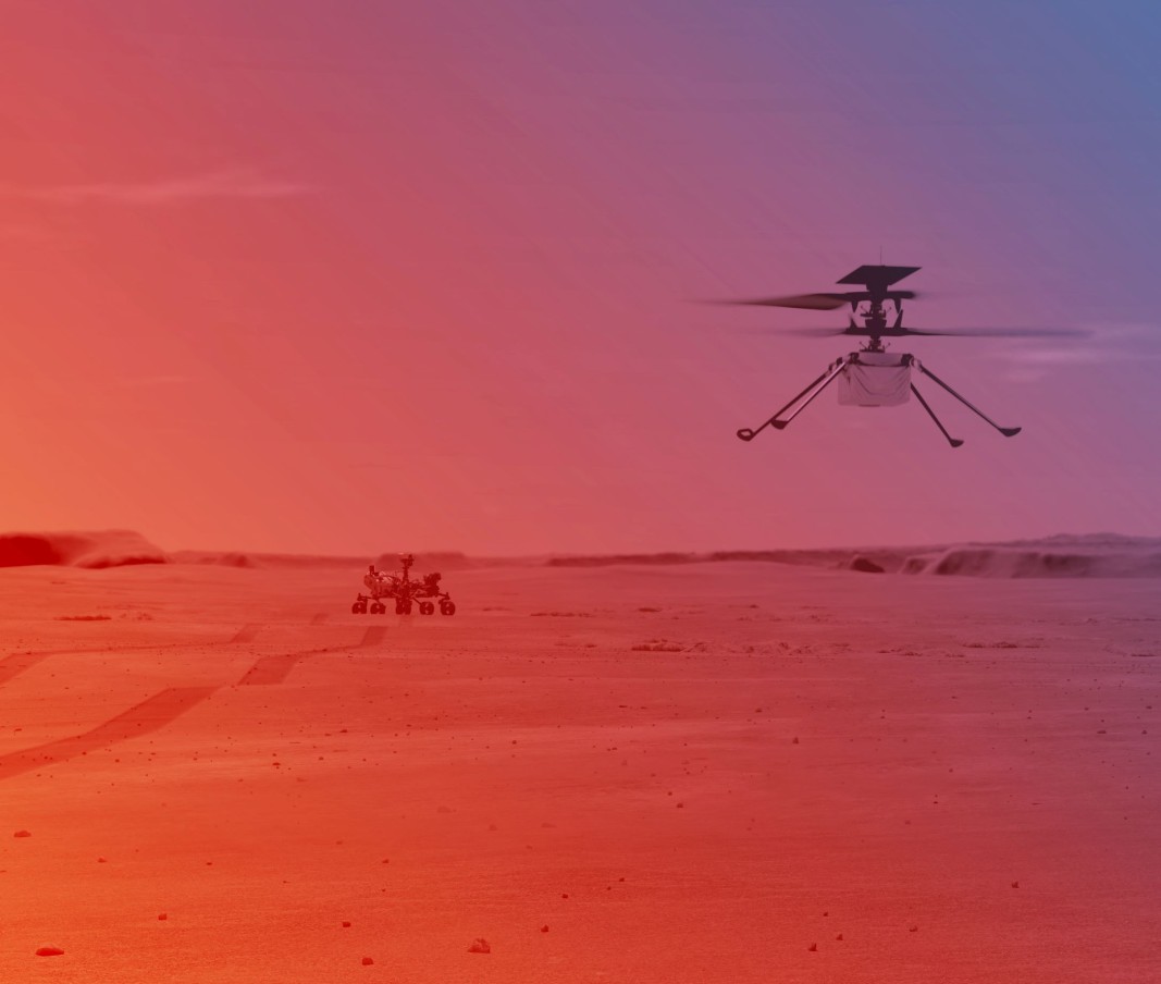 Компютърна симулация на полета на марсиянския хеликоптер на НАСА Ingenuity