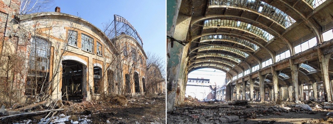 Железопътният завод в София, малко преди да бъде разрушен.  /  Снимки: @BGarch203040
