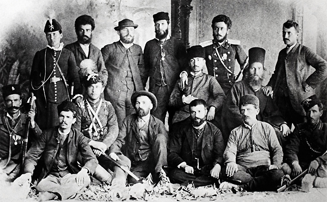 Members of the Bulgarian Secret Central Revolutionary Committee, Plovdiv, summer of 1885.