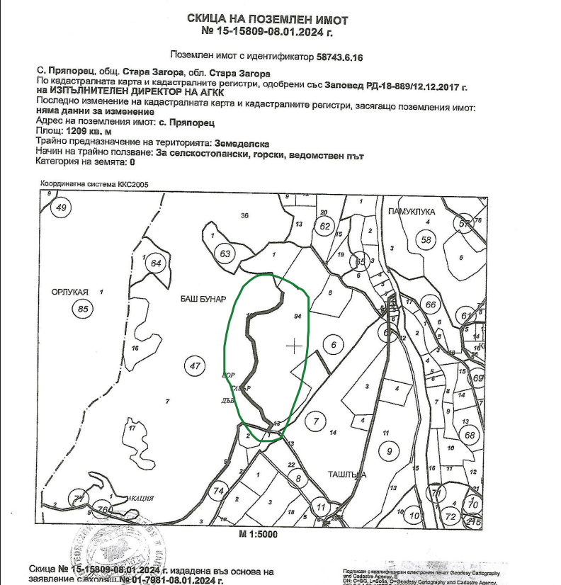 Път номер 2 (ограден в зелено)