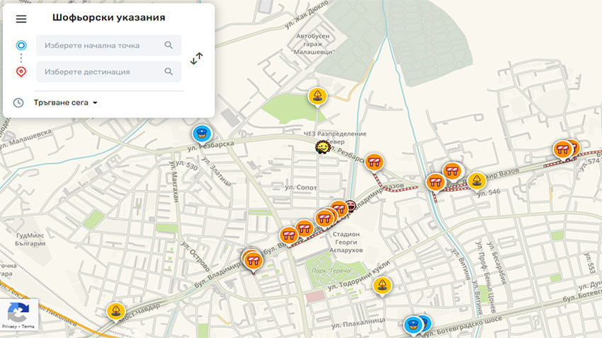 Снимка: waze.com/bg/live-map
