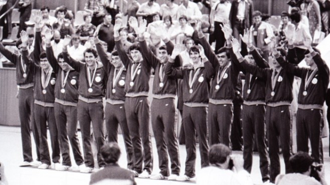 Волейболистите ликуват със среброто през 1980 г.