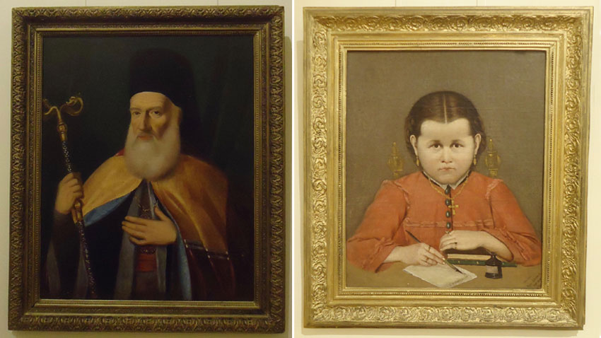 Retrato de Evgueni Bulgaris de Dimitar Dobrovich; Retrato de Mariika Vidinlieva de Jristo Tsokev
