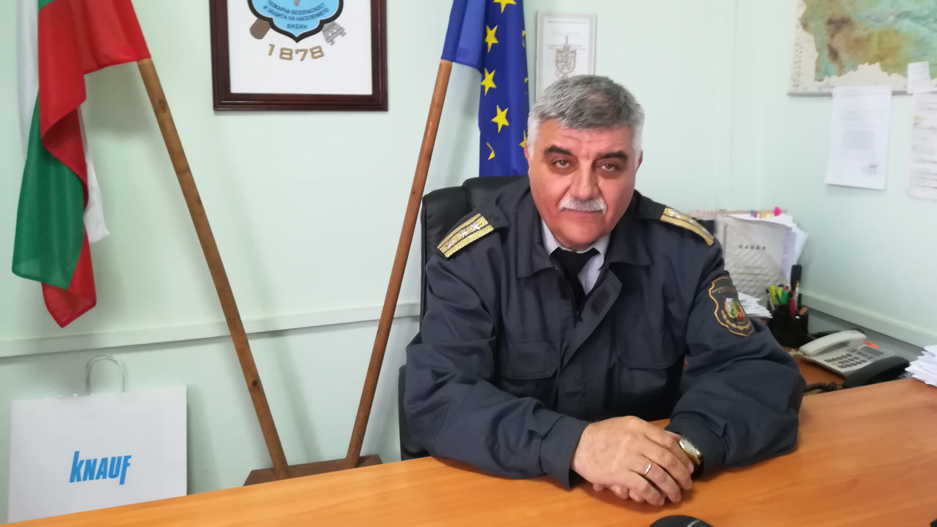 Комисар Станислав Генчев, директор на Регионална дирекция Пожарна безопасност и защита на населението-Видин. Снимка: Радио ВИДИН