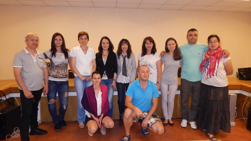 Участници в майсторксия клас на БНР с гост Валери Маринов от БНТ (в ляво)