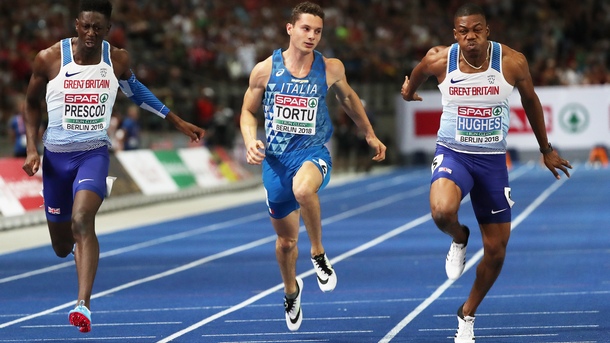 Зарнел Хюз (Великобритания) спечели златния медал в спринта на 100