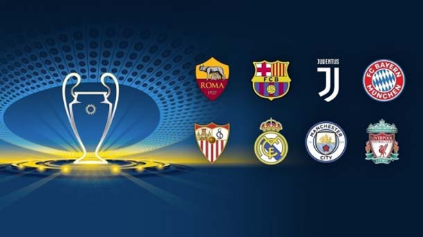 Осемте отбора които се класираха на четвъртфиналите на Шампионската лига