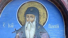 Стенопис на свети Иван Рилски в Рилския манастир.