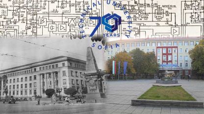 Solda: Vasil Levski anıtı yanında Devlet Politeknik okulunun ana binası. 1952 yılında resmi açılışı yapılmıştır. Sağda: Dırvenitsa semtinde Teknik Üniversitesi’nin yeni binası. Fotokolaj:Silviya Petrova