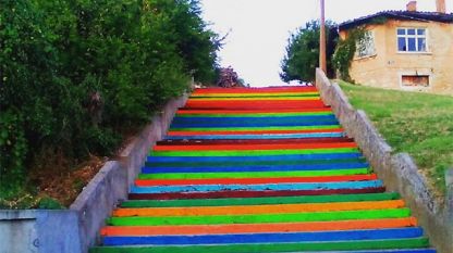 İvaylovgrad'ta renkli basamaklar.