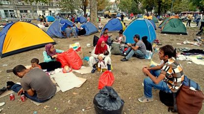 Бежанци в центъра на Белград