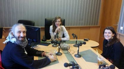 Михаил Димов, Калина Станева и Златина Толева в студиото на предаването (отляво надясно).