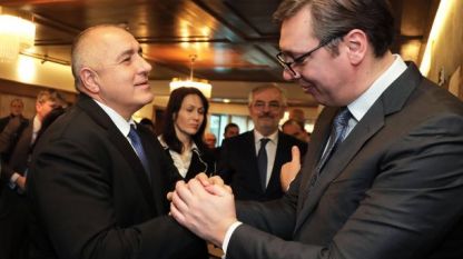 Бойко Борисов и Александър Вучич в рамките на срещата на лидери на Западните Балкани и ЕС в София на 1 март.