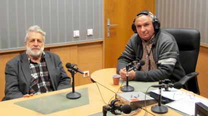 Петър Берон (вляво) и Симеон Идакиев в студиото на програма „Христо Ботев”