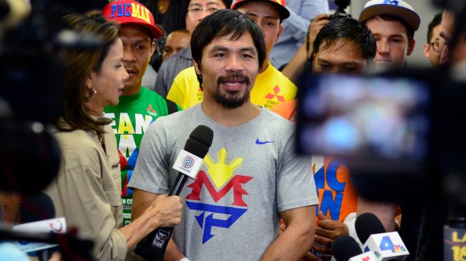 Филипинската суперзвезда и кандидат за президент на страната Мани Пакиао