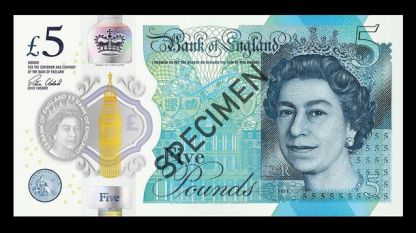 Пластмасова банкнота от пет паунда