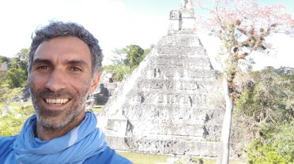 Георги Христов в древния град на маите в Гватемала - Тикал.