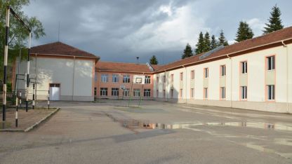 Професионалната гимназия и основното училище в Димово се помещават в една сграда.