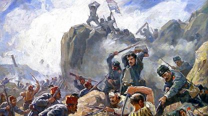 „Schlacht am Schipkapass”, Gemälde von Dimitar Gjudschenow