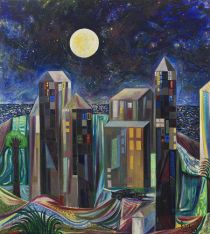 “Hëna mbi qytet”, piktor Rumen Raçev