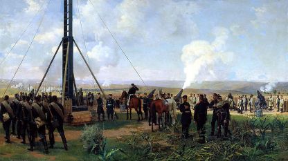 „Артилерийски бой при Плевен. Батарея от обсадни оръдия на Великокняжеската височина“, худ. Николай Дмитриев-Оренбургски, 1880