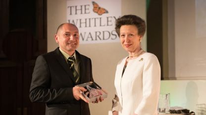 Son Altesse Royale la Princesse Anne a décerné le prix Whitley à Stoytcho Stoev, président de l’Association bulgare pour la protection des oiseaux