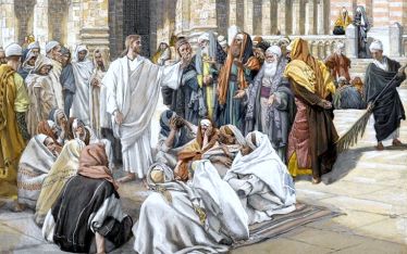 Фарисеите задават въпроси на Исус - Джеймс Тисо