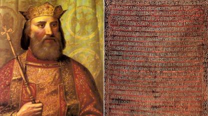 Портрет на княз Лазар и посветената на него поема, избродирана върху коприна
