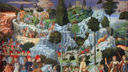 Фрагмент от една от фреските на Беноцо Гоцоли в параклиса на влъхвите