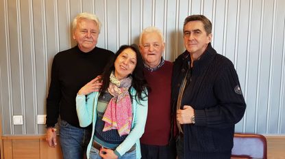 Асен Агов, Николета Атанасова, Панайот Денев и Бойко Станкушев (отляво надясно) в студиото на програма „Христо Ботев“