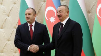 El presidente de Bulgaria, Rumen Radev, y el presidente de Azerbaiyán, Ilham Aliyev, en un encuentro anterior