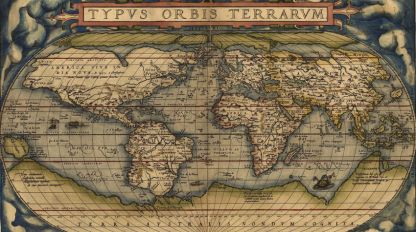 Карта на света от атласа Theatrum Orbis Terrarum на Абрахам Ортелиус (1570 г.)