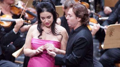 Соня Йончева и Роберто Аланя по време на концертното изпълнение на „Ромео и Жулиета” в Театро Реал