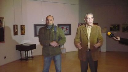 Милен Василев, председател на Съюза на българските художници във Враца и директорът на музея Илия Стоянов