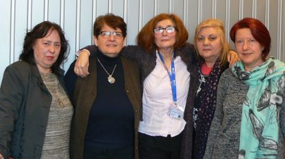 Част от екипа на „Ефир знание“: Росица Панайотова, Силвия Чолева (водеща на „Артефир“), Цвета Николова, Петра Талева и Венета Гаврилова (отляво надясно)
