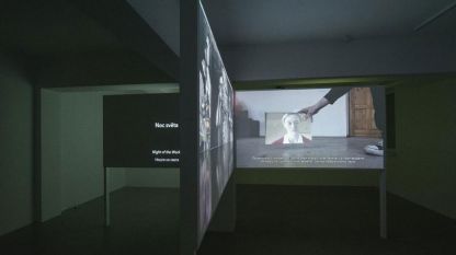 Видеоинсталация от изложбата на Збинек Баладран в галерия ИСИ-София.