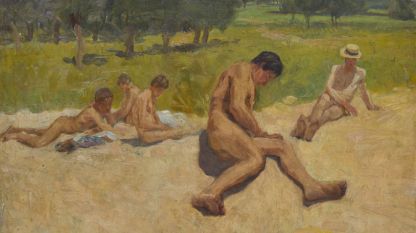Станю Стаматов (1886 - 1963), “Семейството на художника на нудистки плаж”, 1921