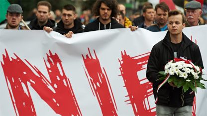 Антимигрантская демонстрация в Гданске