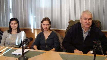 Елена Георгиева, Люба Батембергска и Румян Сечков (отляво надясно) в студиото на програма „Христо Ботев“