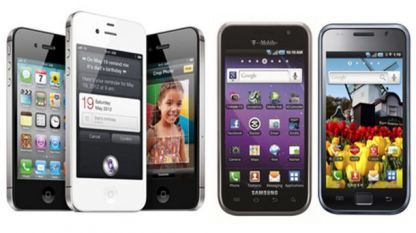 смартфони на Apple (iPhone) и на Samsung (Galaxy)