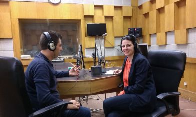 Добринка Табакова в студиото на Радио Пловдив