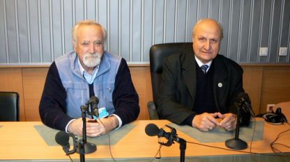 Акад. Григор Велев и акад. Стоян Райчевски (вляво на снимката) - двамата са част от екипа на БАНИ, разработил идейния проект за Българска национална доктрина, в студиото на 