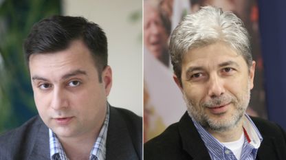 Οι πολιτικοί αναλυτές Μπορίς Ποπιβανόφ και Νένο Ντίμοφ